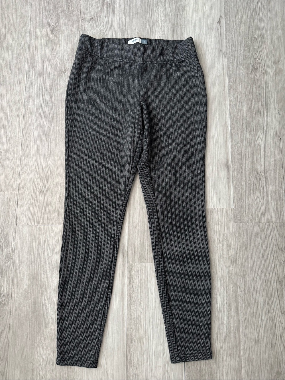 Old Navy Women’s Gray Herringbone Print Pull On Dress Pants Size Small